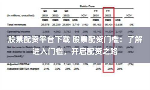 股票配资平台下载 股票配资门槛：了解进入门槛，开启配资之路
